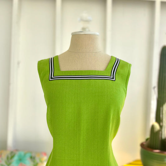 Vintage Lindsey Scott Women's 90's Lime Green Mini Dress