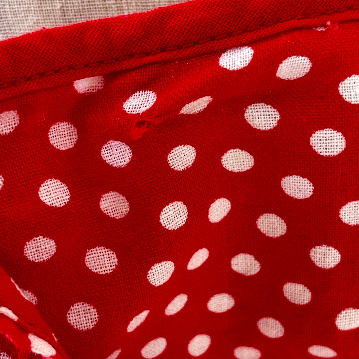 Retro Inspired Women's Homemade Red Polka Dot Dress