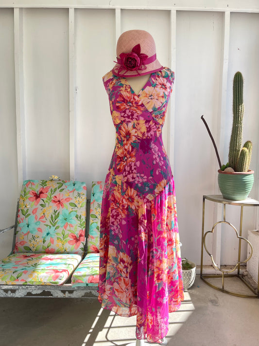 Madison Leigh Women’s Pink Floral Sleeveless Dress