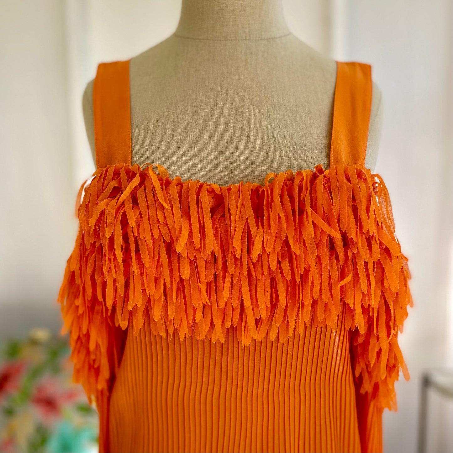 Kaelyn-Max ll Women's Orange Fluffy Plus Size Top